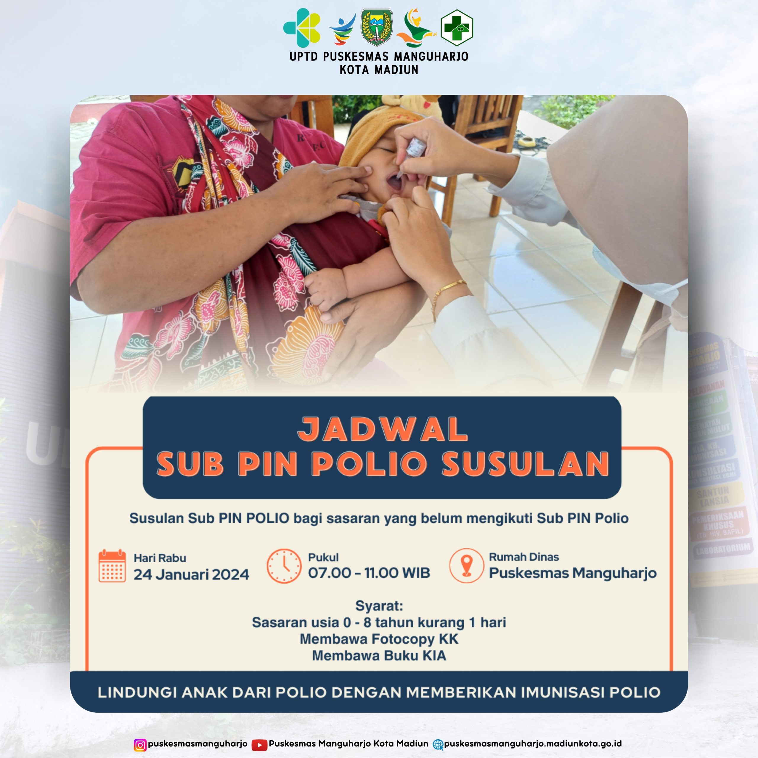 Jadwal Sub PIN Polio Susulan  Putaran Pertama