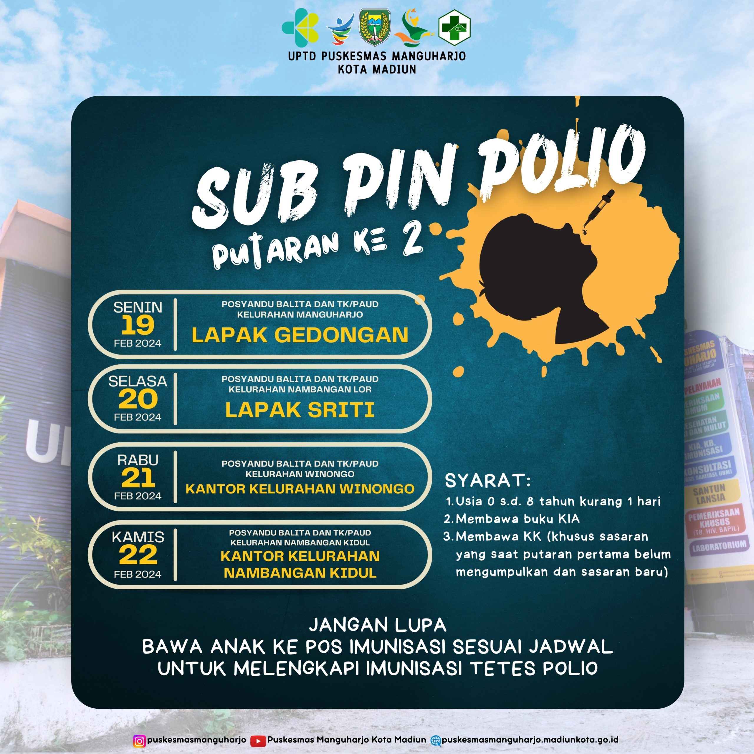 Jadwal SUB PIN Polio Putaran Kedua