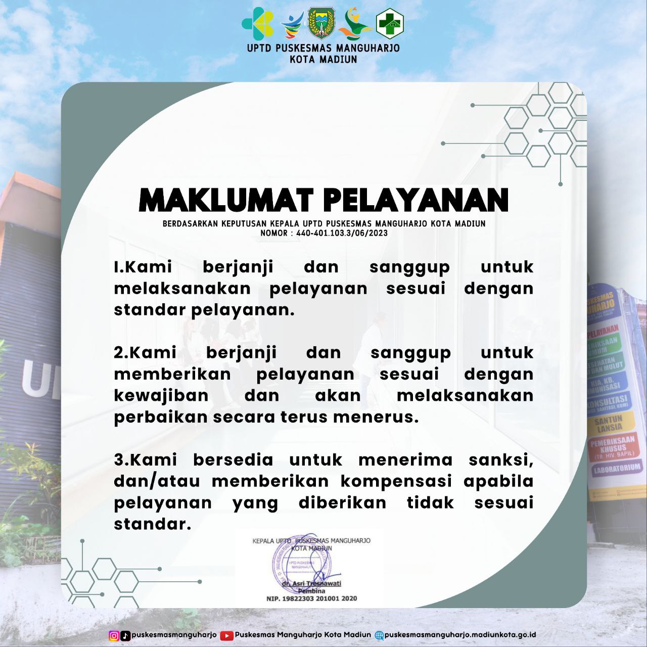 Maklumat Pelayanan Puskesmas Manguharjo